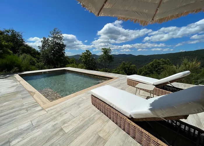 Eden Du Belvedere Cevenol - En Cevennes Au Calme Absolu Et Vue Panoramique - Piscine - Jacuzzi - Only Adult - Classe 5 Etoiles * Melouze