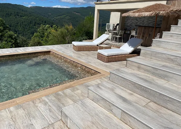 Apartment Eden Du Belvedere Cevenol - En Cevennes Au Calme Absolu Et Vue Panoramique - Piscine - Jacuzzi - Only Adult - Classe 5 Etoiles *